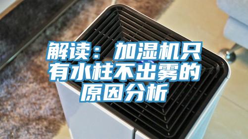 解讀：加濕機隻有水柱不出霧的原因分析