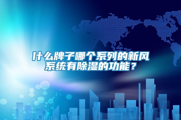 什麽牌子哪個係列的新風係統有除濕的功能？