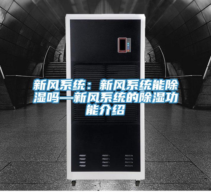 新風係統：新風係統能除濕嗎—新風係統的除濕功能介紹