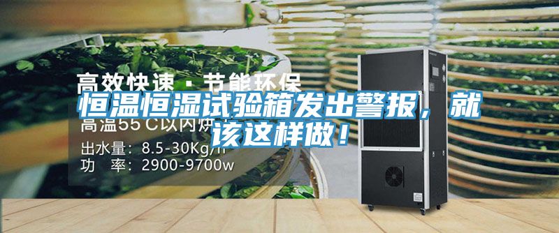 恒溫恒濕試驗箱發出警報，就該這樣做！