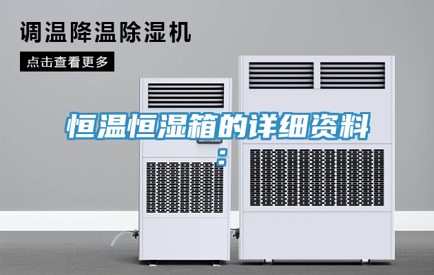 恒溫恒濕箱的詳細資料：